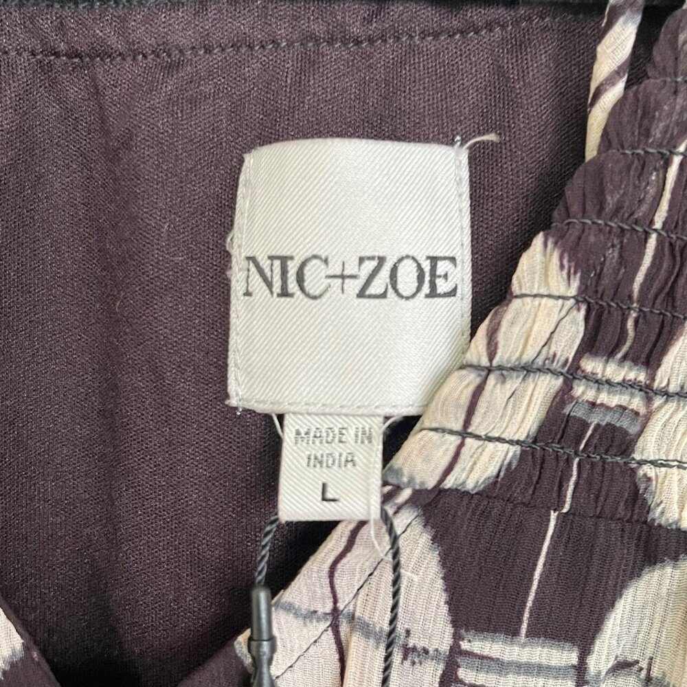 Nic + Zoe $228 Chiffon Dot Maxi Dress Size Large NWT Black White - Picture 10 of 12